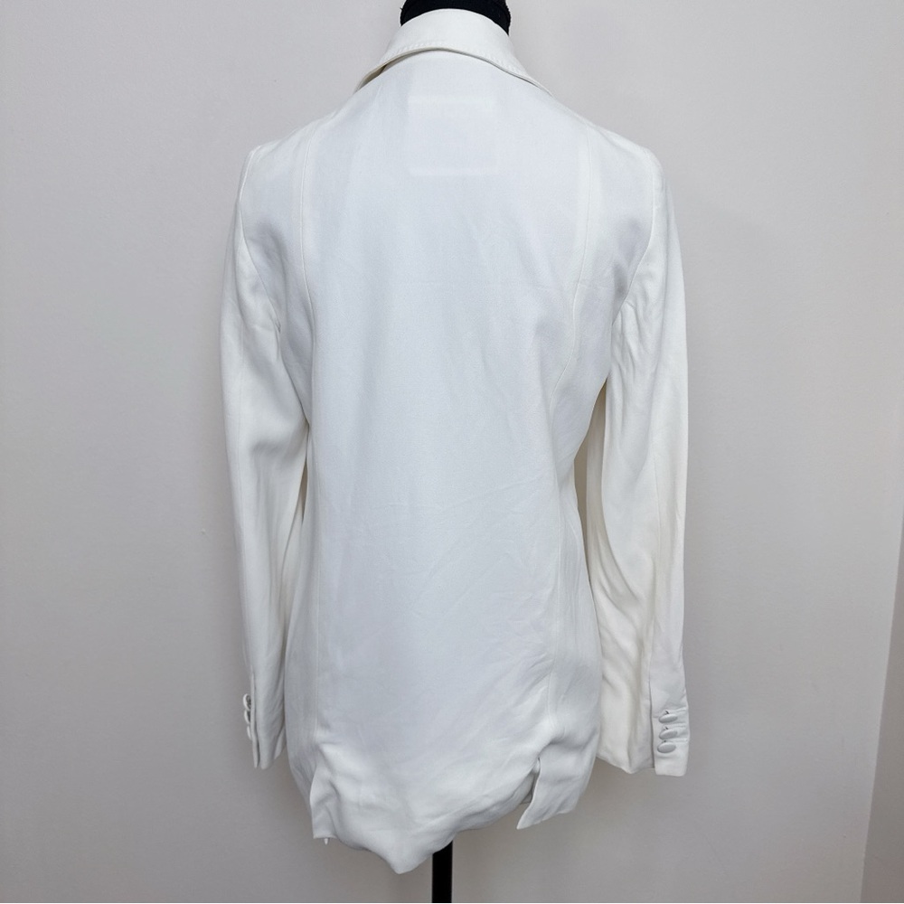 Moschino Womens 6 Ivory Vintage Crepe Button Blazer Italy - Picture 3 of 16